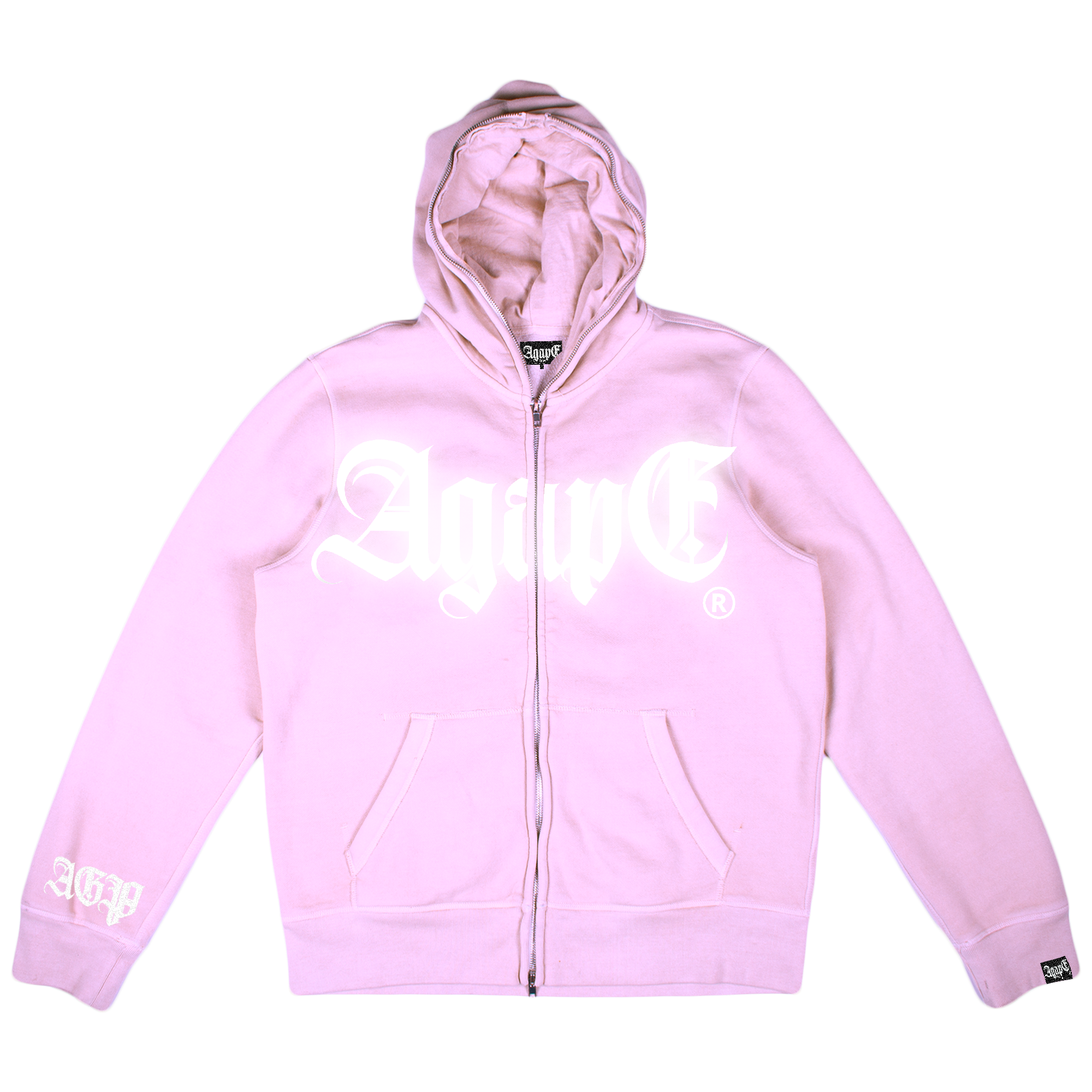 agapē “let there be light” pink fullzip